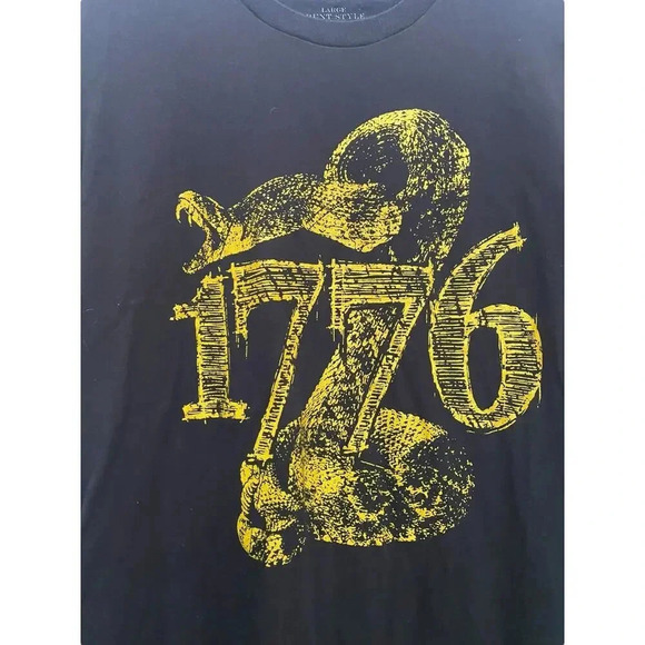 Grunt Style Gadsden Black Gold Snake Tracks Crew Neck T-Shirt Size Large - Picture 2 of 4